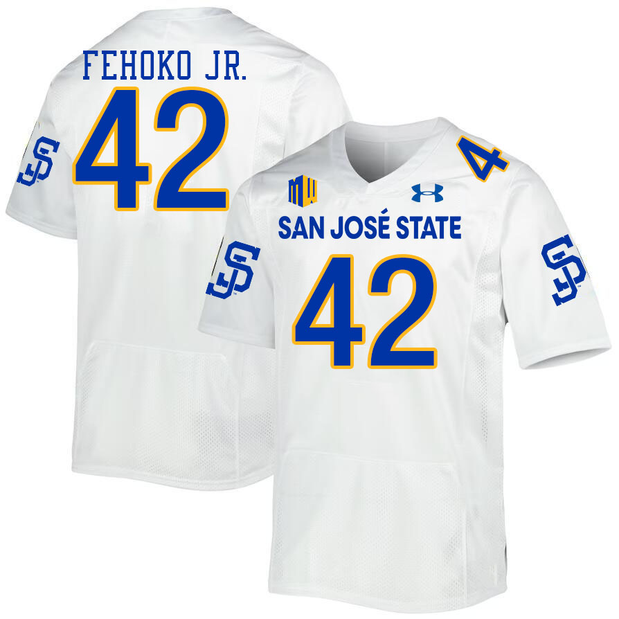 #42 Viliami Fehoko Jr. SJSU Jersey,San Jose State Spartans Football Jersey College Uniforms-White